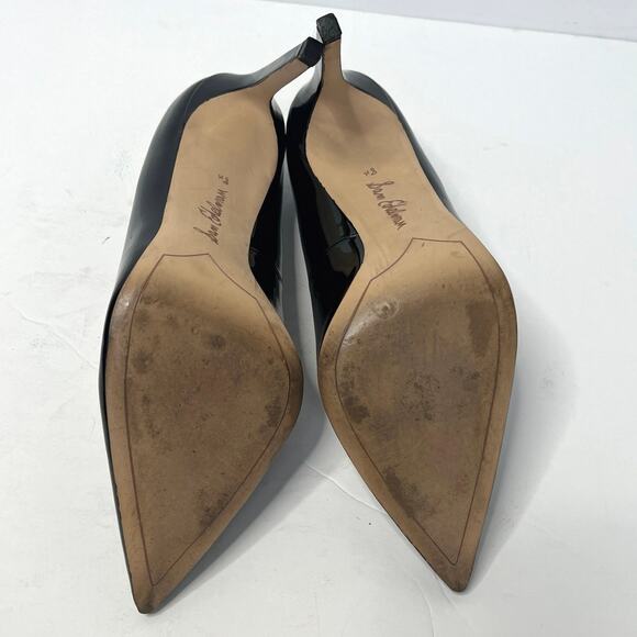Sam Edleman 8.5 Dea Pointed Toe Black Patent Leather Pump Stiletto High Heels - Picture 2 of 9